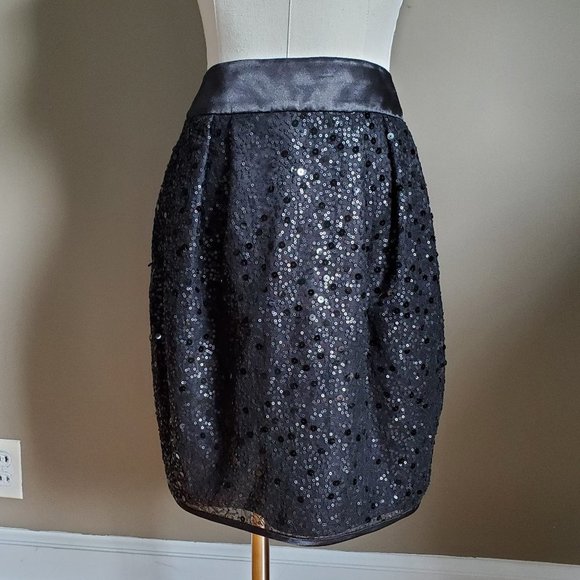 Little Black Etcetera Sequin Formal Mini Skirt - Picture 1 of 13